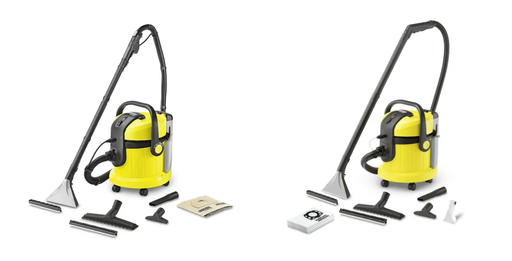 Kärcher SE 4001 et Kärcher SE 4002 côte à côte avec leurs accessoires